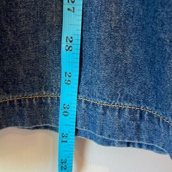 Erika & Co Fall Autumn Leaves Button Down Denim Shirt 1X - Picture 7 of 7